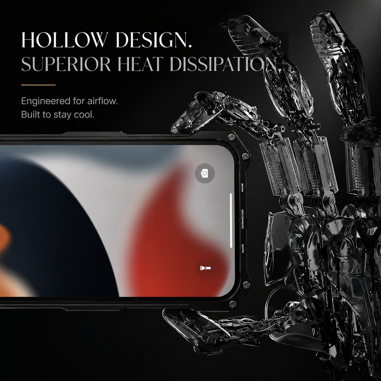 Premium iPhone Case Aluminum Alloy Metal Armor Cover Cooling Design Shockproof Anti Scratch Non Slip Heavy Duty Full Coverage Protective Design