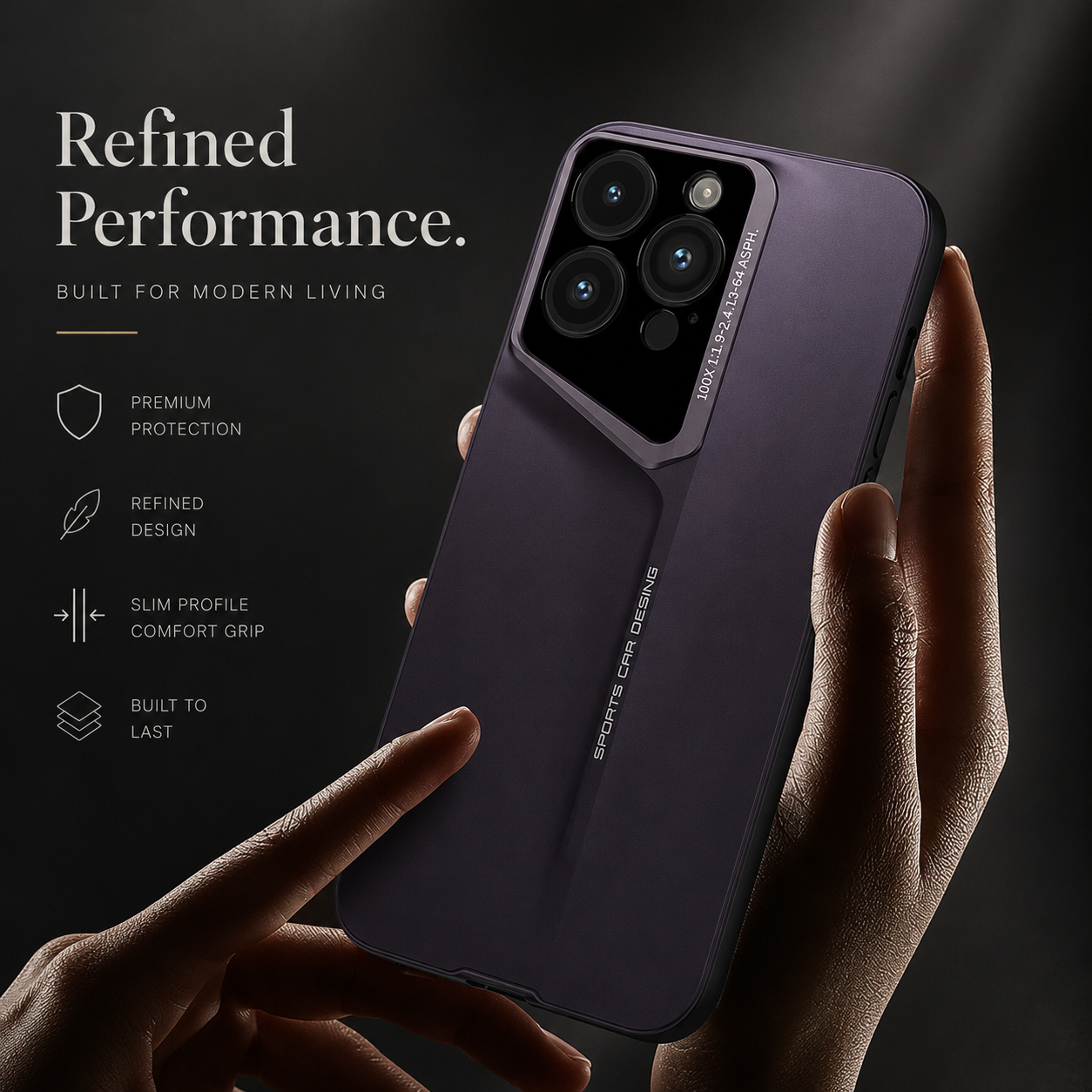 Premium iPhone Case Ultra Slim Magnetic Hard PC Cover Matte Blade Texture Frosted Lens Protection Shockproof Non Slip Full Coverage Design