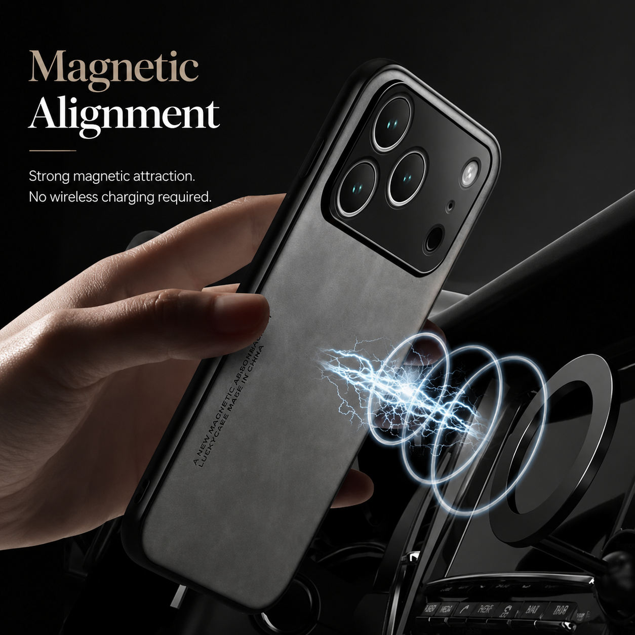 Premium iPhone Case Leather TPU Hybrid Magnetic Car Mount Compatible Protective Cover Shockproof Anti Scratch Full Coverage Wallet Style Design
