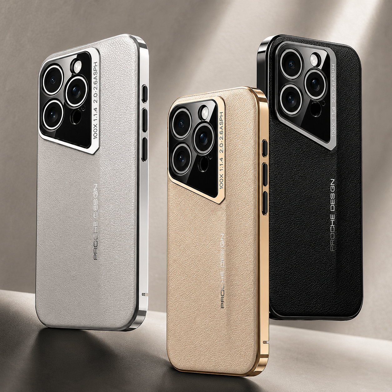 Premium iPhone Case Vegan Leather Hard Back Cover Camera Lens Protection Anti Fingerprint Anti Scratch Slim Lightweight Full Coverage Design