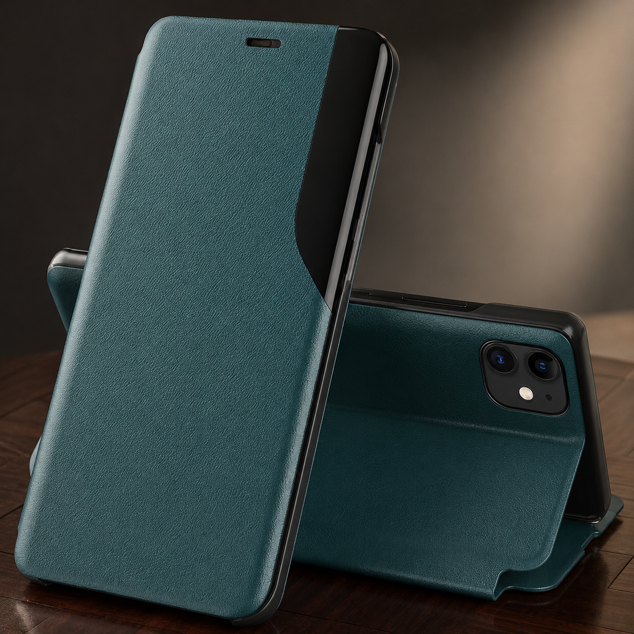 Premium iPhone Wallet Case MagSafe Compatible Magnetic Flip Cover PU Leather Card Holder Kickstand Shockproof Protective Full Coverage Camera Lens Guard Design