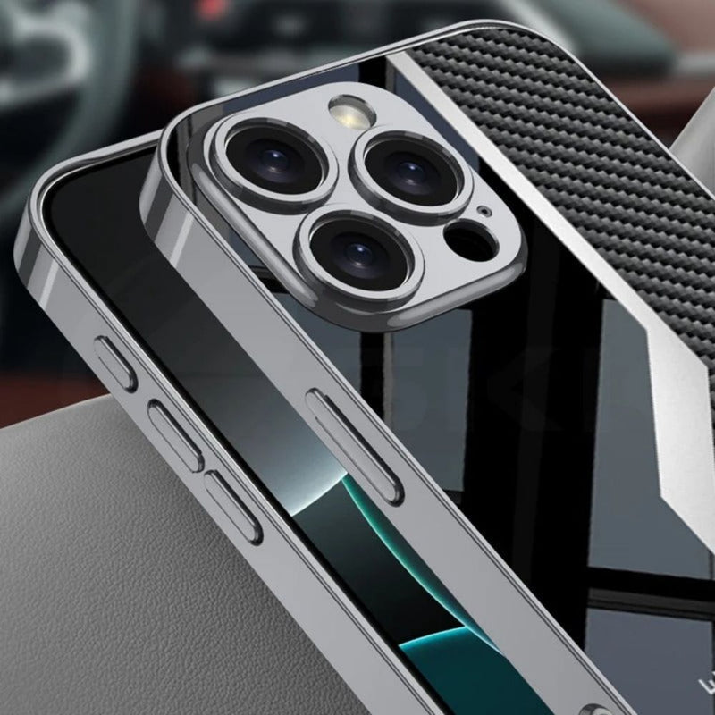 Premium iPhone Case Leather Plating Cover Soft TPU Edge Camera Lens Protection Shockproof Anti Scratch Ultra Thin Full Coverage Protective Design