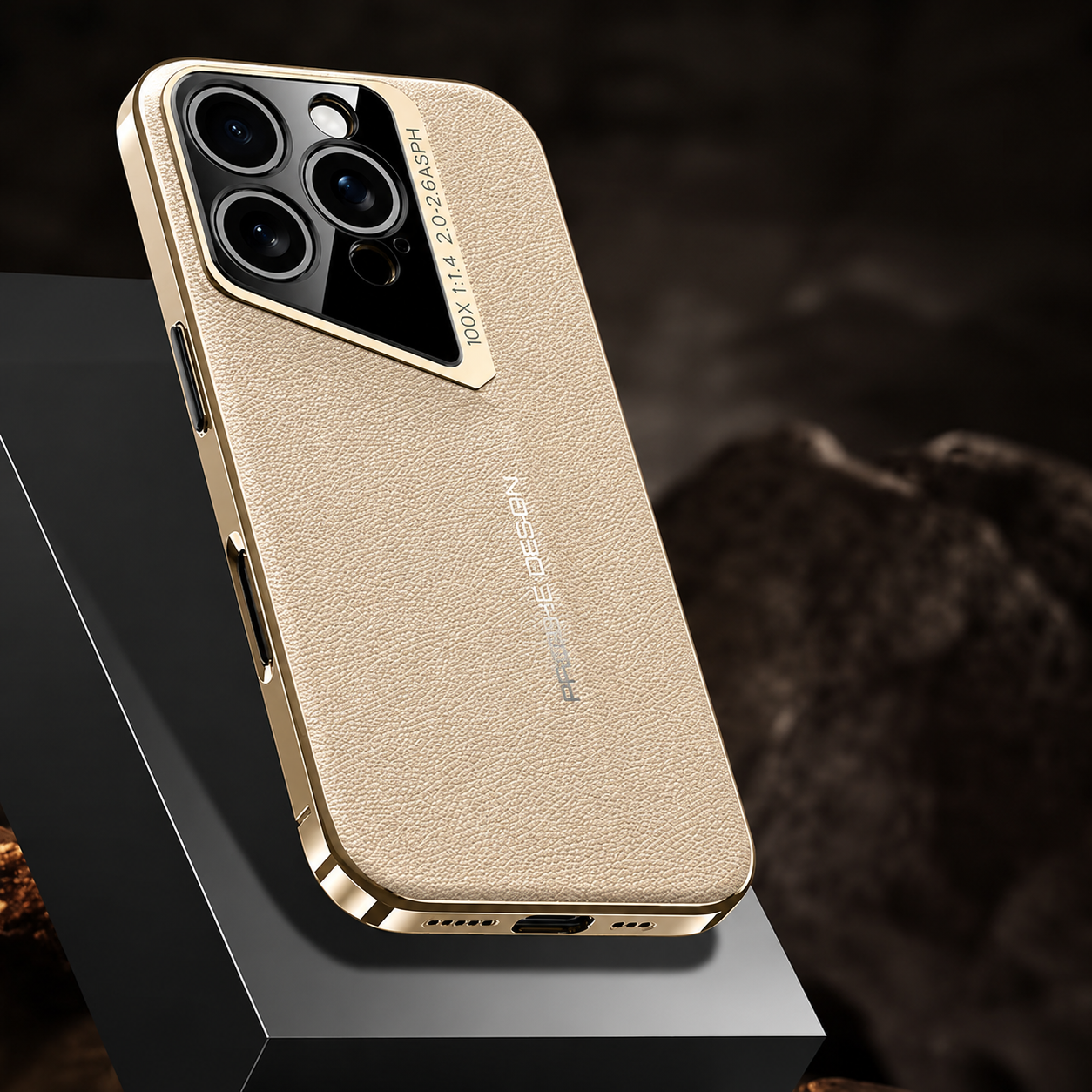 Premium iPhone Case Vegan Leather Hard Back Cover Camera Lens Protection Anti Fingerprint Anti Scratch Slim Lightweight Full Coverage Design