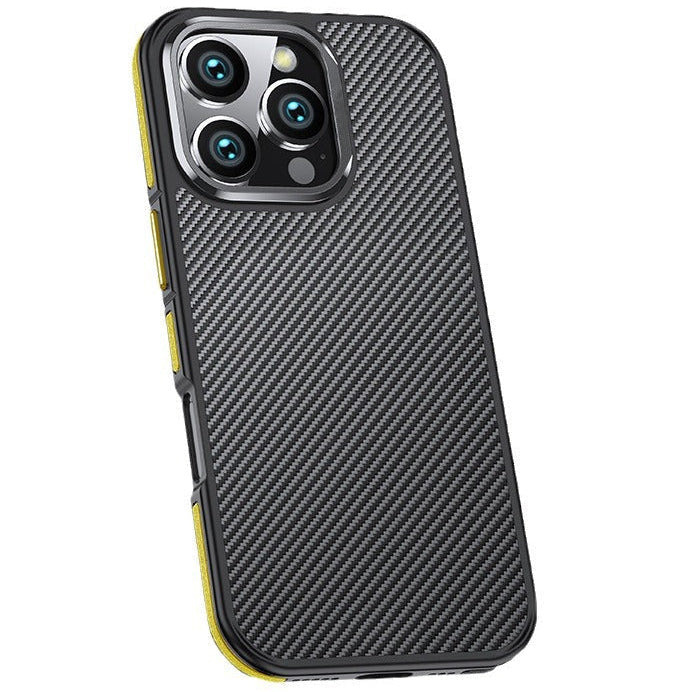 Premium iPhone Case MagSafe Compatible Magnetic Aramid Fiber Protective Cover 600D Carbon Texture Ultra Thin Lightweight Shockproof Camera Protection