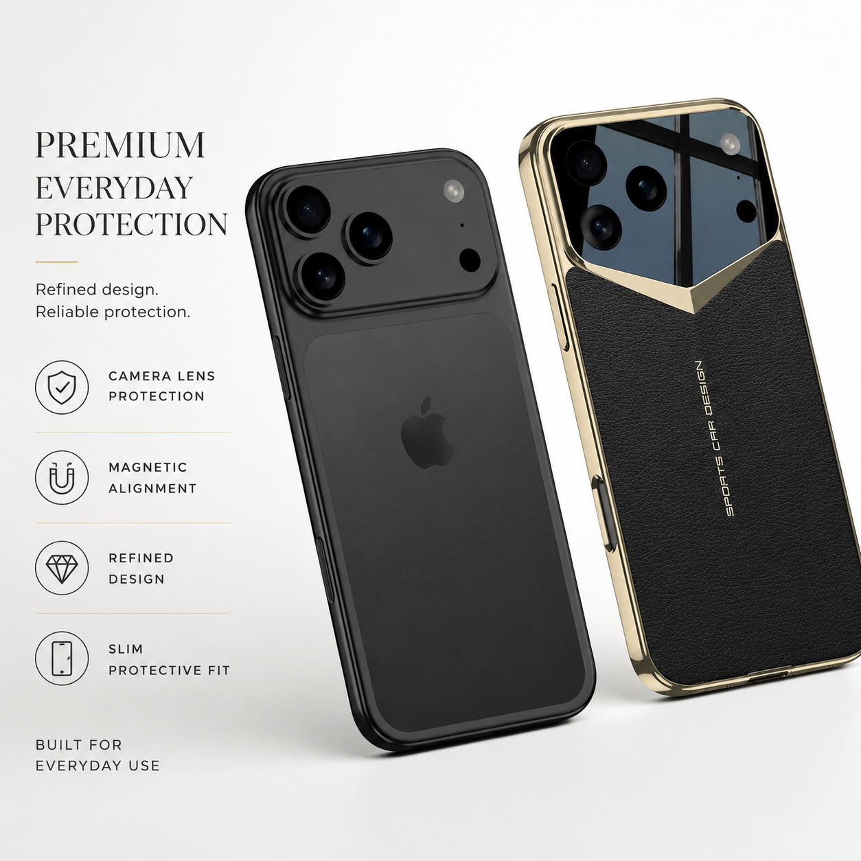 Premium iPhone Case MagSafe Compatible PU Leather Electroplated Protective Cover Camera Lens Protection Shockproof Anti Scratch Hard Shell Slim Full Coverage