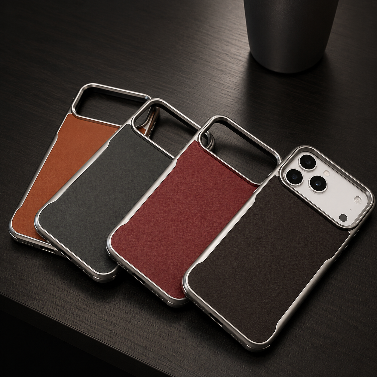Premium iPhone Case MagSafe Compatible Magnetic PU Leather Protective Cover Metal Frame Shockproof Camera Lens Protection Anti Scratch Non Slip Full Coverage
