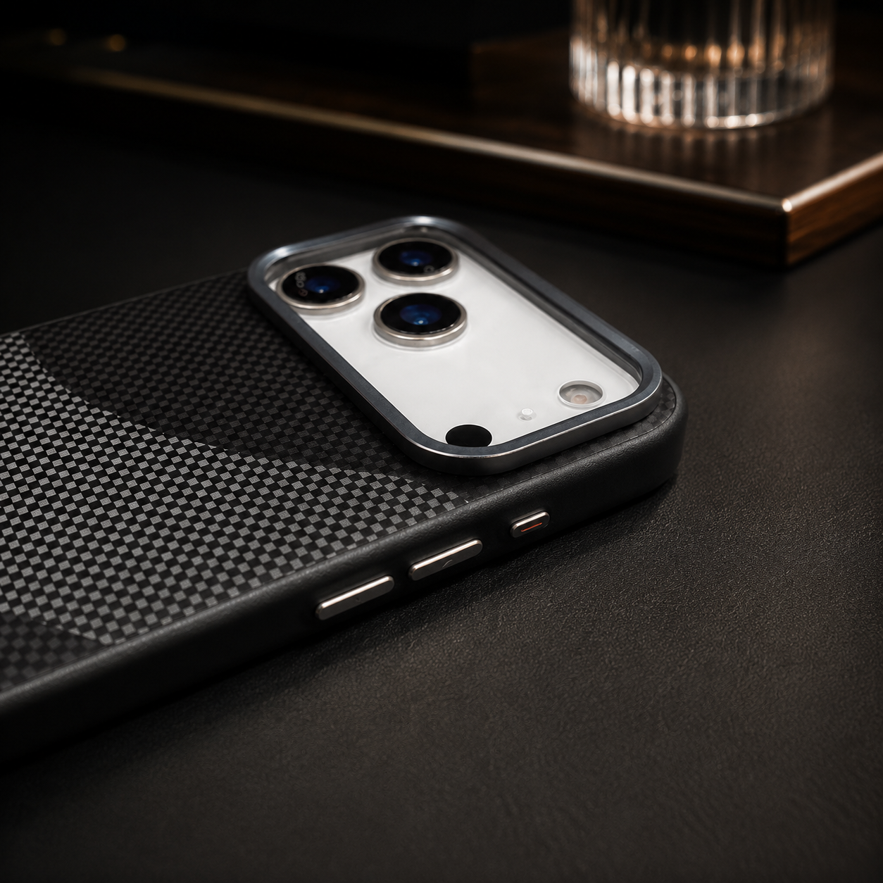Premium iPhone Case MagSafe Compatible Carbon Fiber Armor Cover Alloy Camera Guard Shockproof Full Coverage Non Slip PC Anti Scratch Design