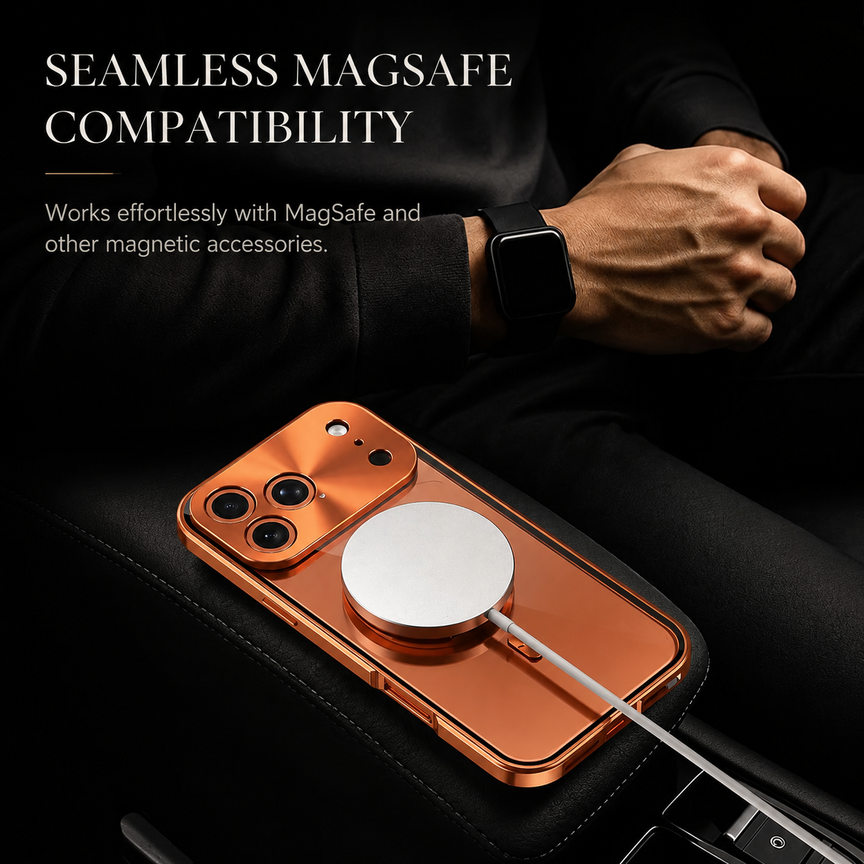 Premium iPhone Case MagSafe Compatible Magnetic Aluminum Frame Privacy Screen Protector Clear Back Shockproof Camera Lens Guard Slim Full Coverage