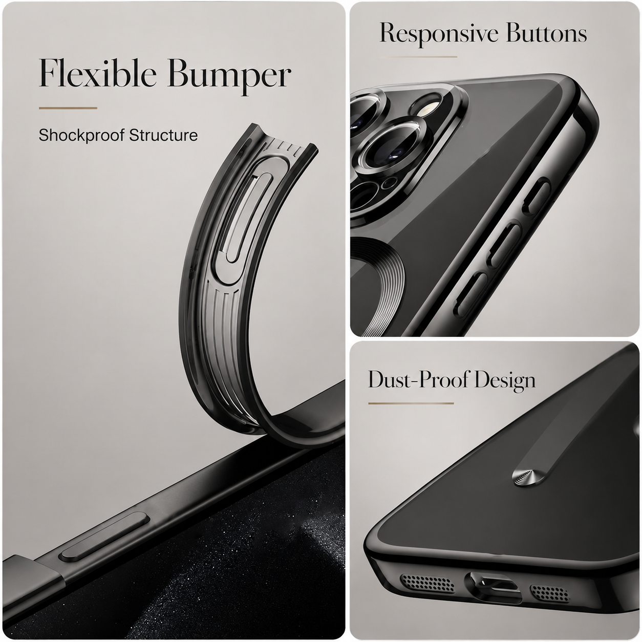 Premium iPhone Case MagSafe Compatible Magnetic Transparent Protective Cover Hard PC Back Silicone Bumper Shockproof Camera Lens Protection Anti Scratch Slim Design