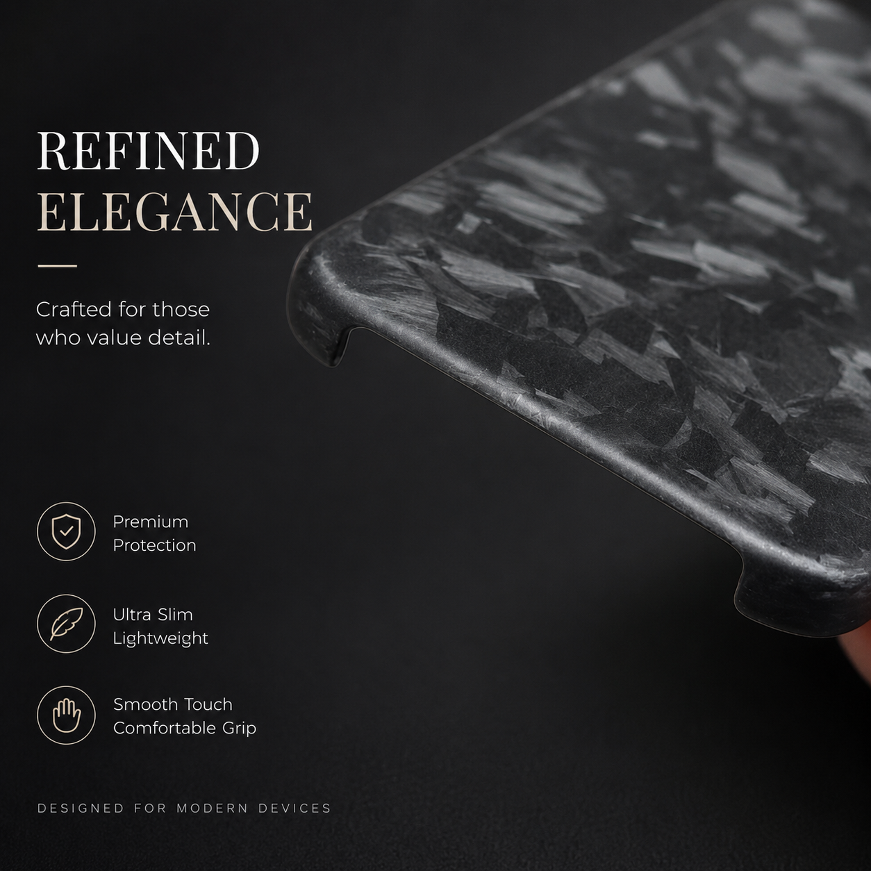 Premium iPhone Case Real Forged Carbon Fiber Cover Matte Glossy Shockproof Anti Fingerprint Non Slip Lightweight Slim Protective Design