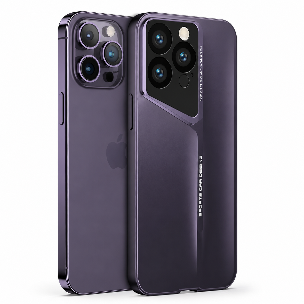 Premium iPhone Case Ultra Thin Titanium Finish Blade Style Shockproof Lens Protection Lightweight Half Wrapped Protective Cover Full Coverage Design
