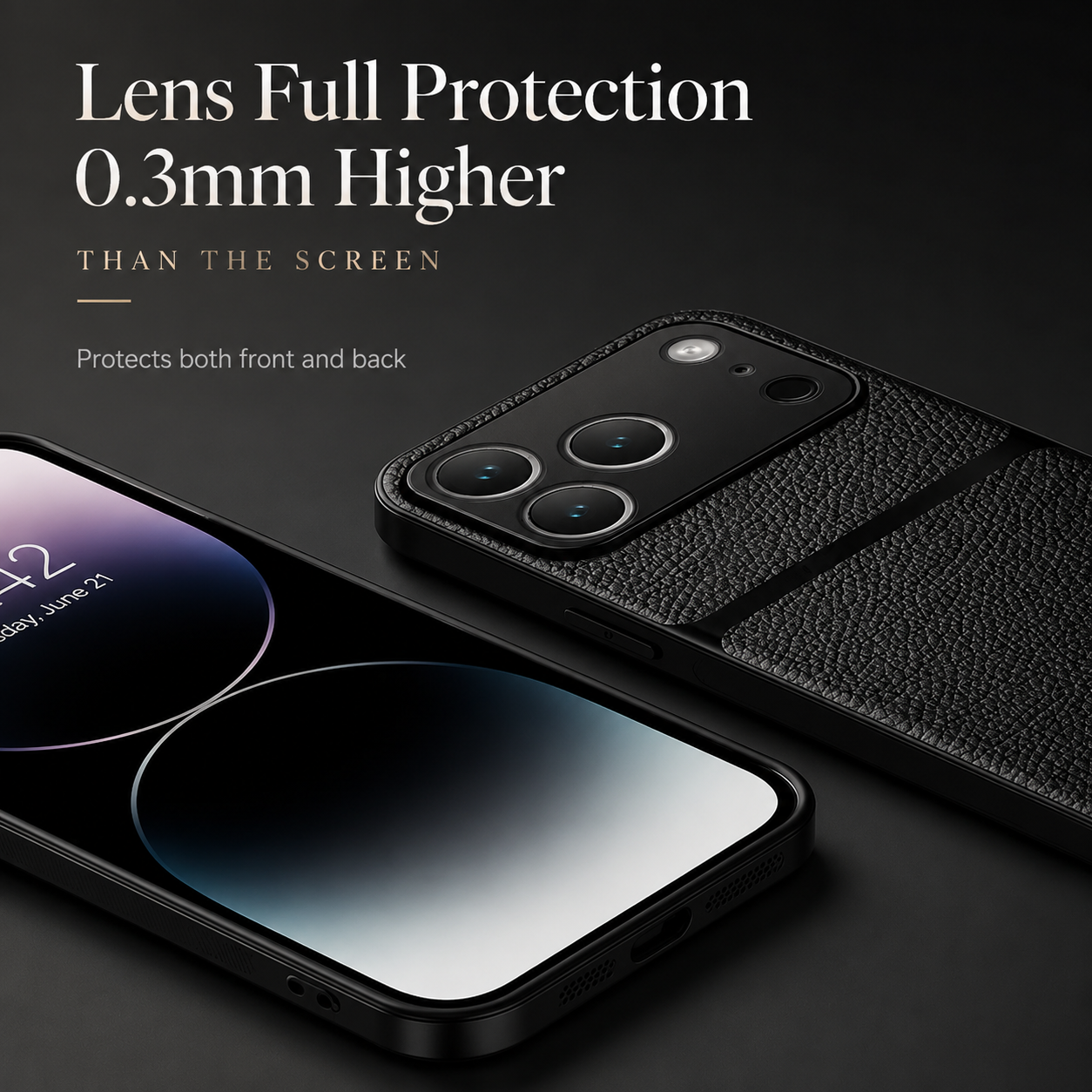Premium iPhone Case Leather Pattern Silicone Back Cover Shockproof Protective Armor Full Coverage Slim Anti Slip Durable Design Protective Phone Case