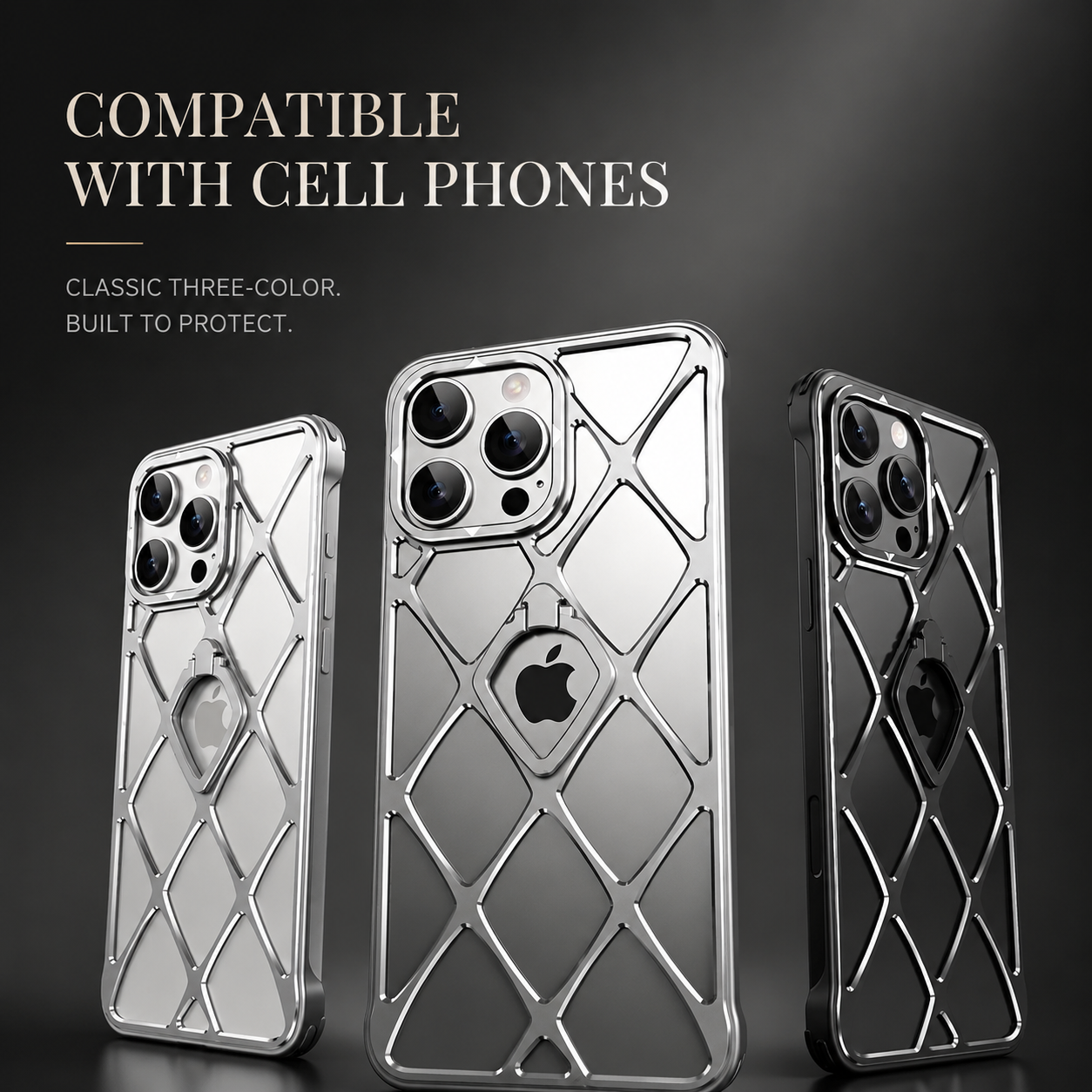 Premium iPhone Case MagSafe Compatible Magnetic Ultra Light Metal Frame Cooling Back Built-in Stand Shockproof Camera Protection Slim Full Coverage