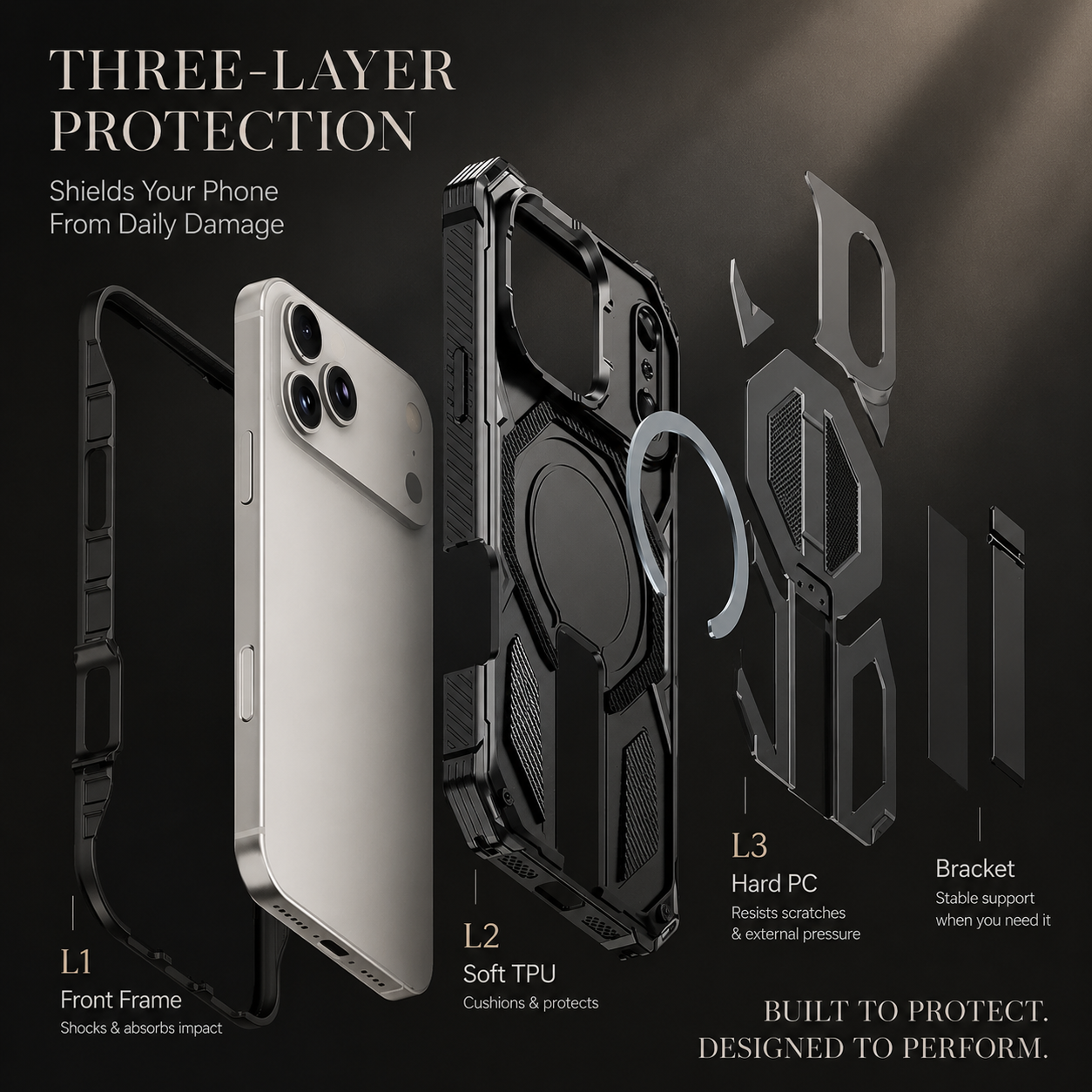 Premium Magnetic Military Grade iPhone Case Dual Layer Shockproof Heavy Duty Protective Cover MagSafe Compatible Anti Scratch Full Coverage Slim Armor Case