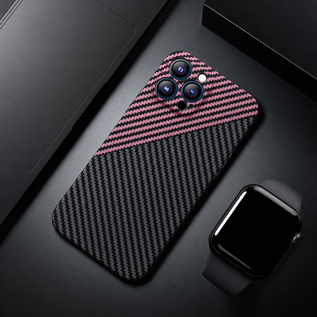 Premium iPhone Case Ultra Thin Carbon Fiber Matte Protective Cover Lightweight Anti Scratch Slim Hard Back Camera Protection Full Coverage