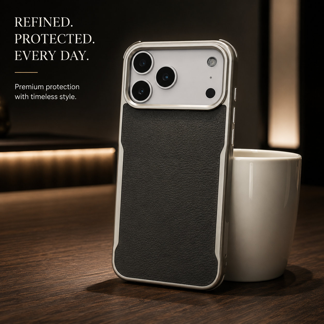 Premium iPhone Case MagSafe Compatible Magnetic PU Leather Protective Cover Metal Frame Shockproof Camera Lens Protection Anti Scratch Non Slip Full Coverage