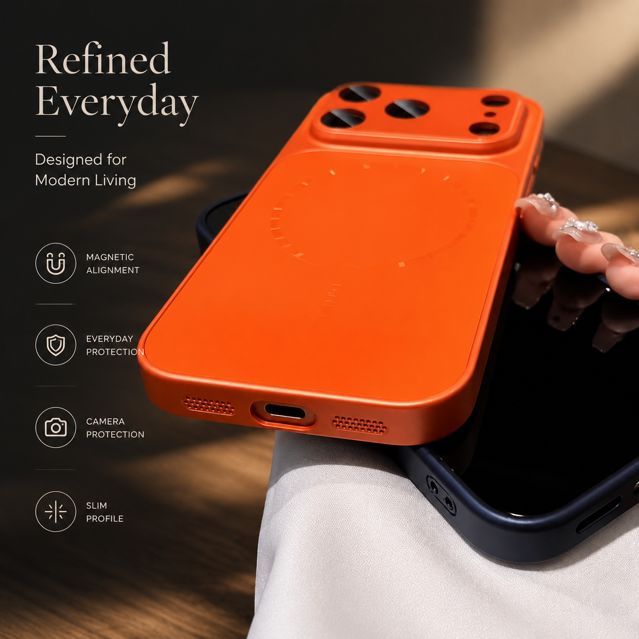 Premium iPhone Case MagSafe Compatible Magnetic Matte Protective Cover Shockproof PC Back Glass Camera Lens Guard Anti Fingerprint Slim Full Coverage Design