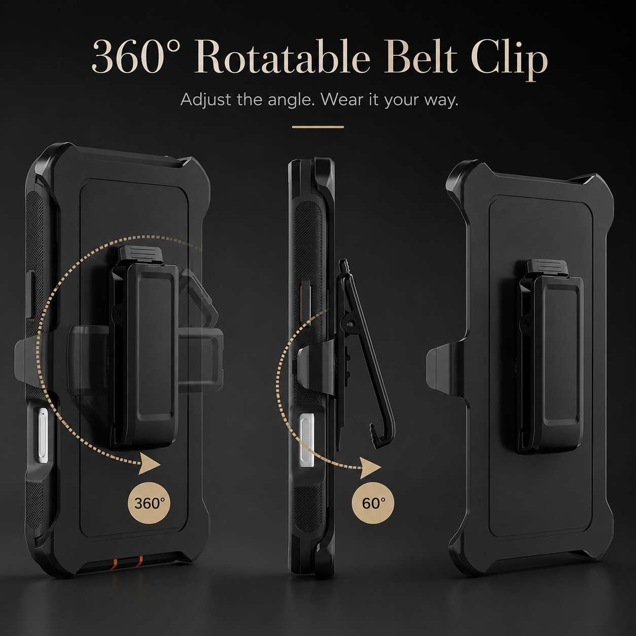 Premium iPhone Case Rugged Defender Magnetic Dual Layer Shockproof Armor Protective Cover Belt Clip Holder Heavy Duty Anti Slip Grip Full Port Protection Design