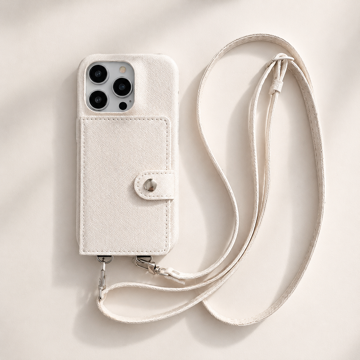Premium iPhone Case Wallet Crossbody Flip Cover RFID Blocking Card Holder PU Leather Magnetic Closure Shockproof Full Coverage Strap Design Protective Case
