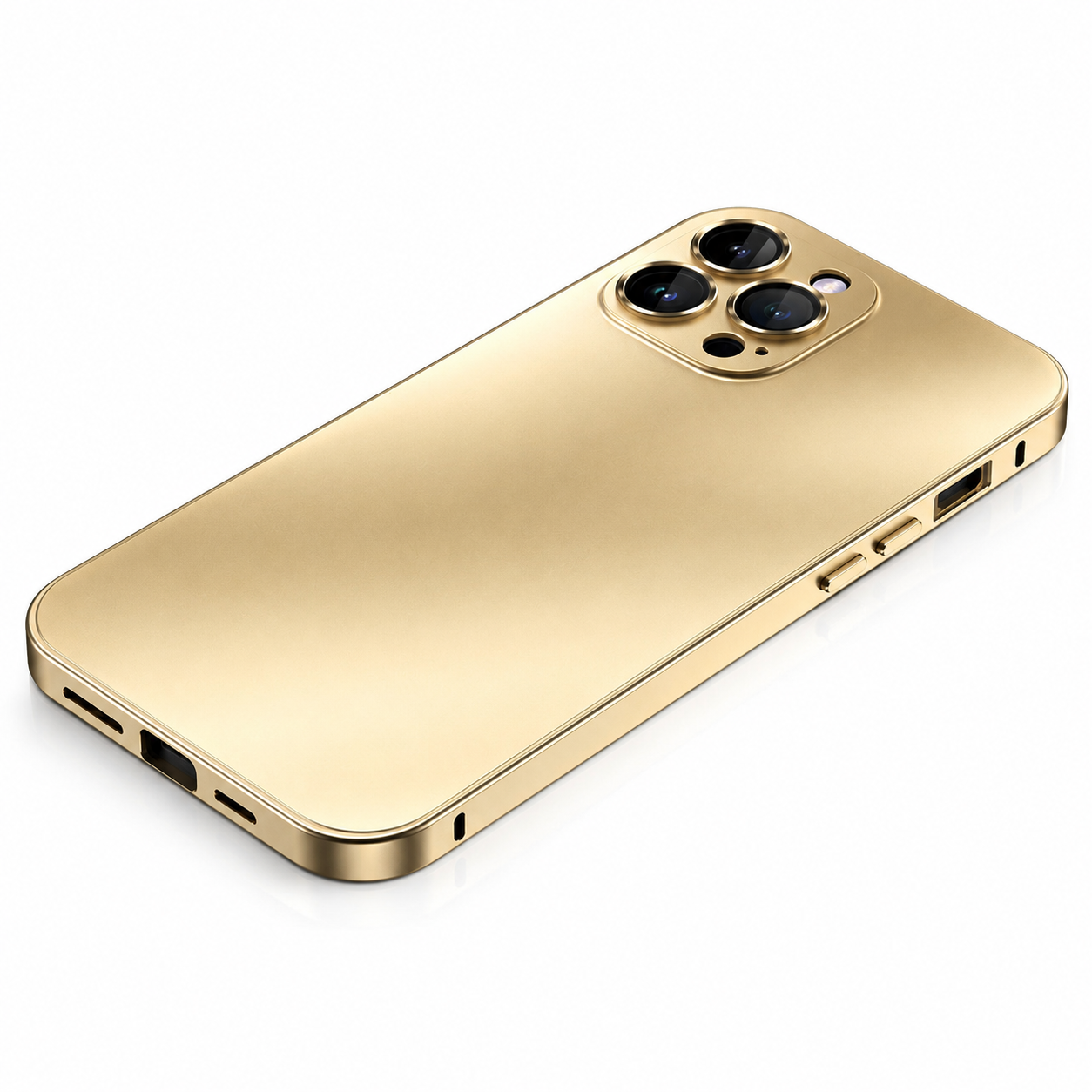 Premium iPhone Case Aluminum Metal Frame Protective Cover Shockproof Camera Lens Protection Wireless Charging Slim Lightweight PC Back Full Coverage