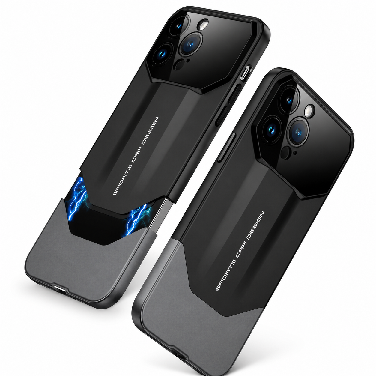 Premium iPhone Case Shockproof Protective Cover 2 in 1 Hard PC Camera Lens Protection Anti Scratch Slim Dustproof Full Coverage Supercar Design