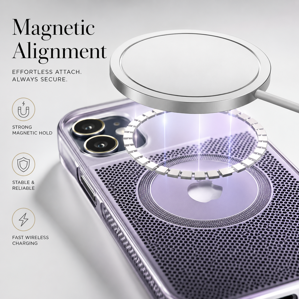 Premium iPhone Case MagSafe Compatible Magnetic Protective Cover Cooling Mesh Back Shockproof Camera Lens Protection Slim Full Coverage