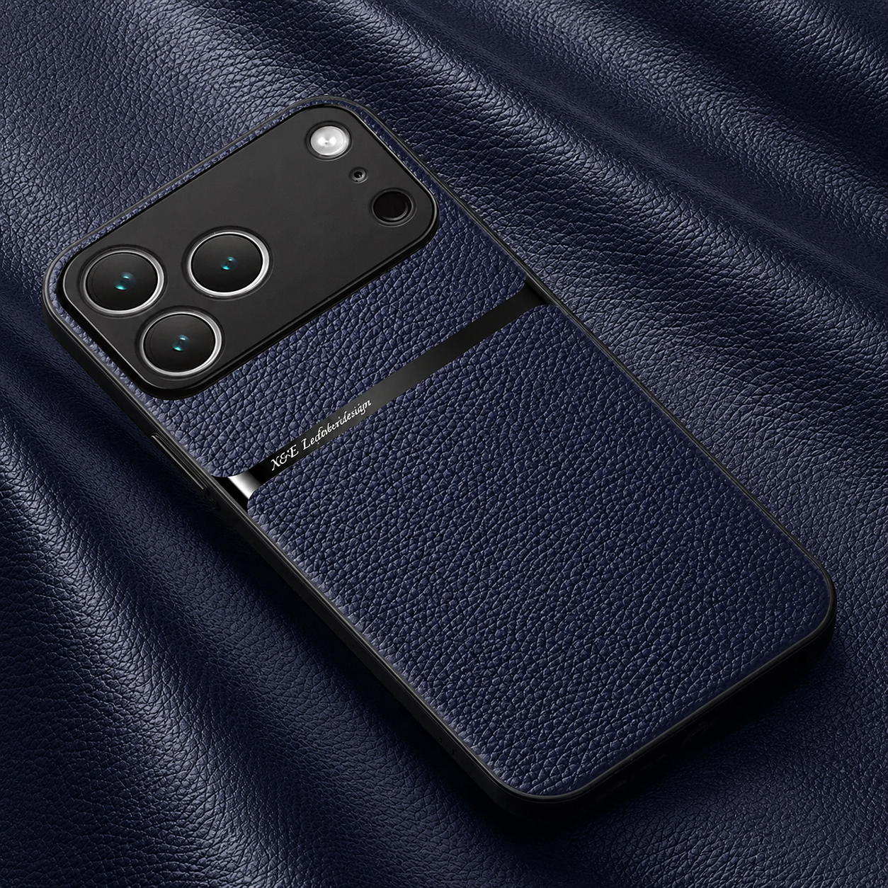Premium iPhone Case Leather Pattern Silicone Back Cover Shockproof Protective Armor Full Coverage Slim Anti Slip Durable Design Protective Phone Case