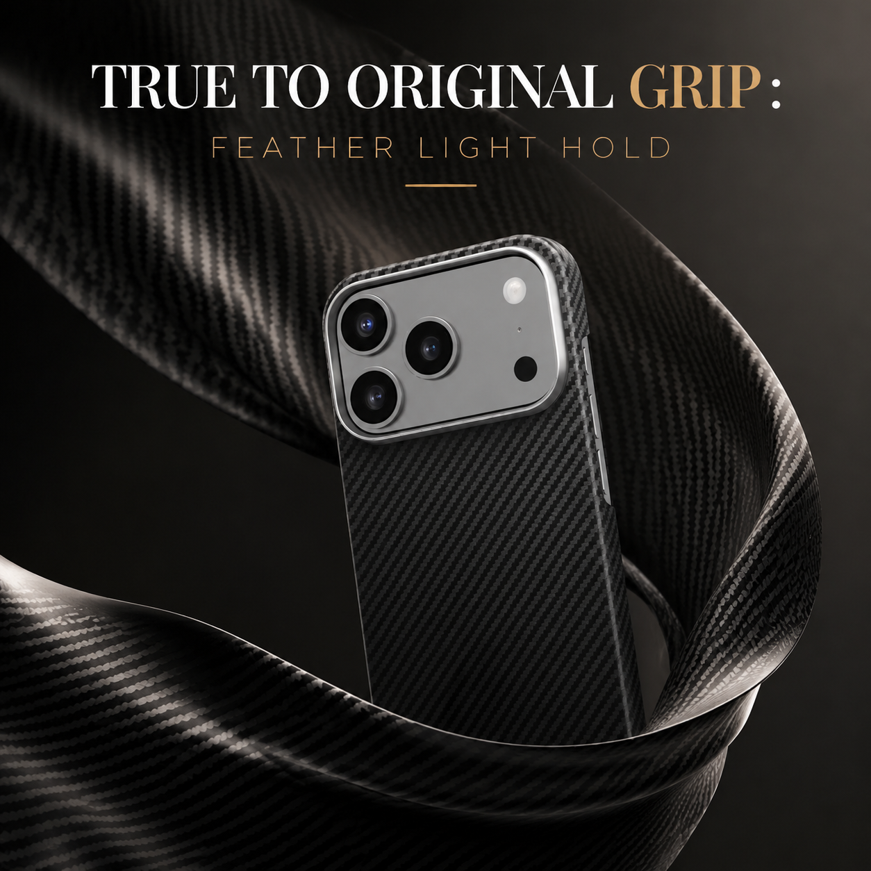 Premium iPhone Case Aramid Fiber Slim Hard Cover Matte Black Shockproof Protective Anti Scratch Lightweight Full Coverage Durable Design