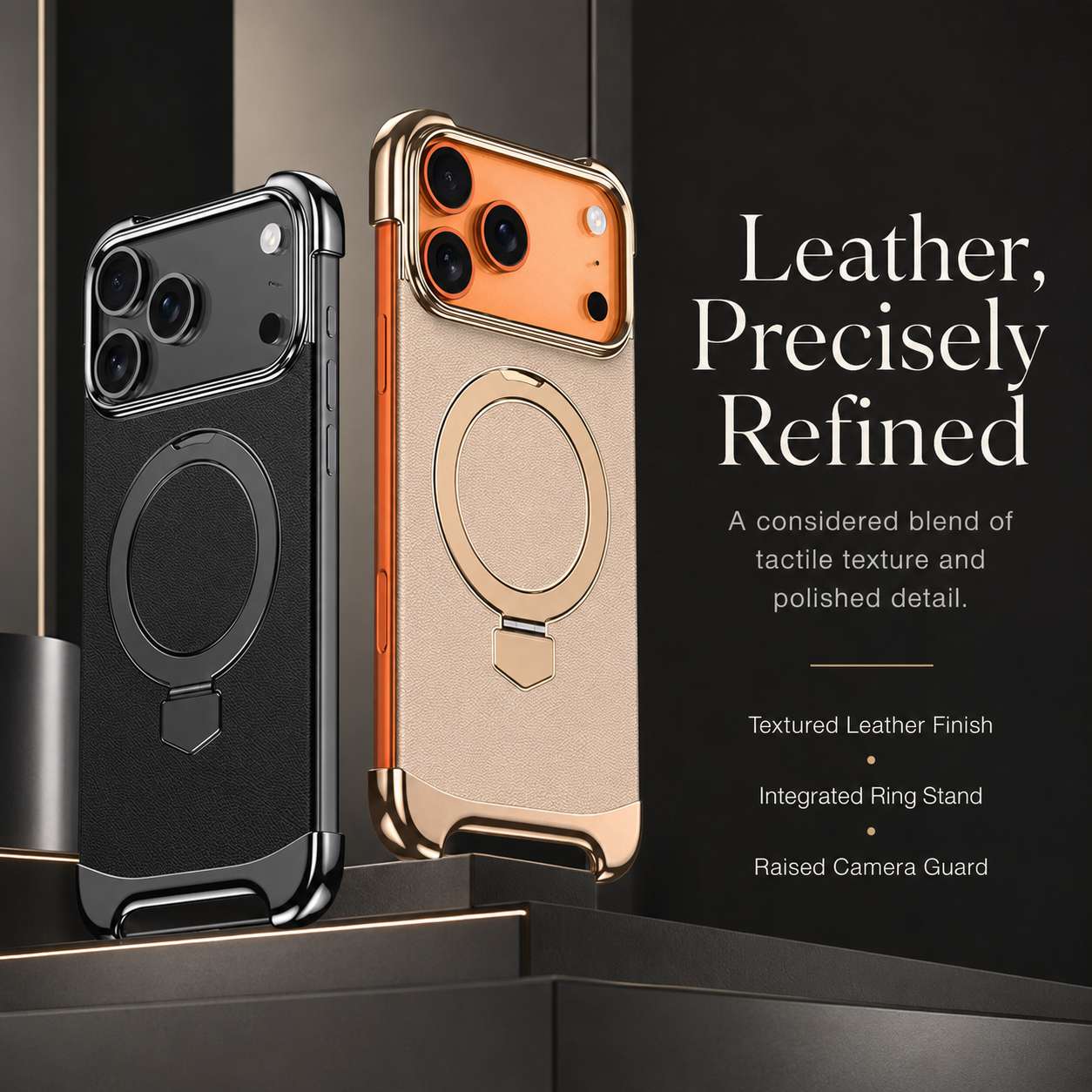 Premium iPhone Case MagSafe Compatible Frameless Magnetic Leather Back Metal Bumper Stand Shockproof Camera Lens Guard Ultra Thin Design