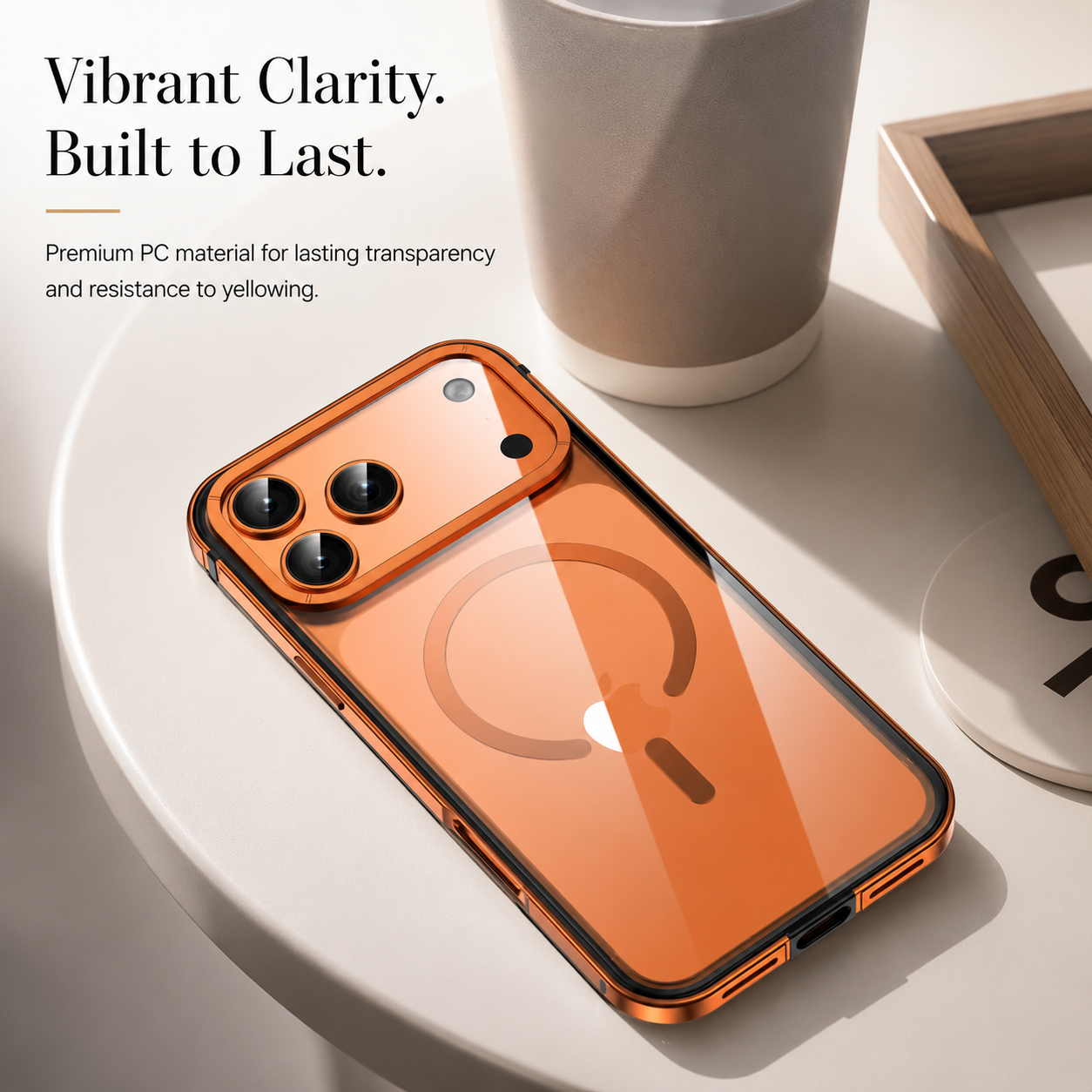 Premium iPhone Case MagSafe Compatible Magnetic Clear Back Aluminum Frame Shockproof Protective Cover Camera Lens Guard Slim Full Coverage Design