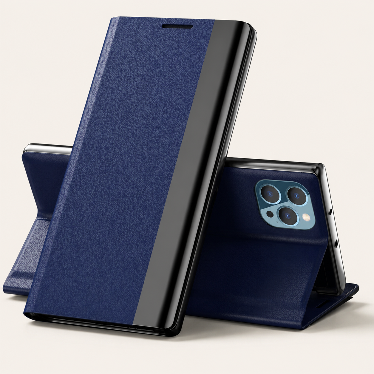 Premium iPhone Flip Wallet Case MagSafe Compatible Magnetic Card Holder Shockproof Protective Cover PU Leather Stand Full Screen Protection Slim Design