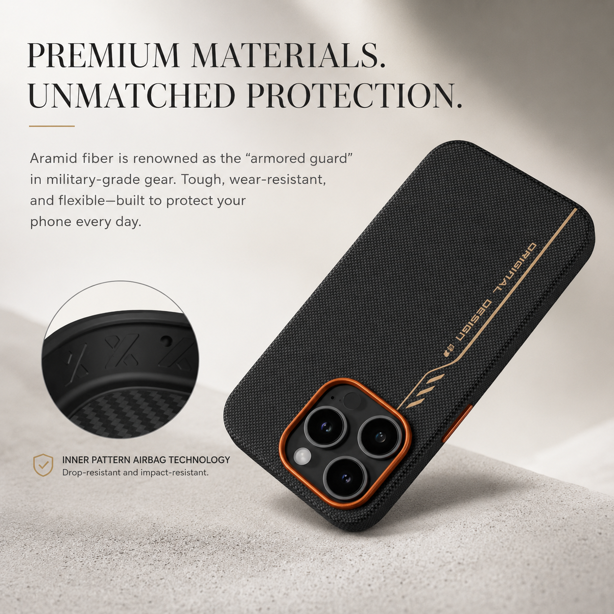 Premium iPhone Case MagSafe Compatible Kevlar Aramid Fiber TPU PC Hybrid Cover Half Wrapped Magnetic Shockproof Anti Scratch Slim Lightweight Design