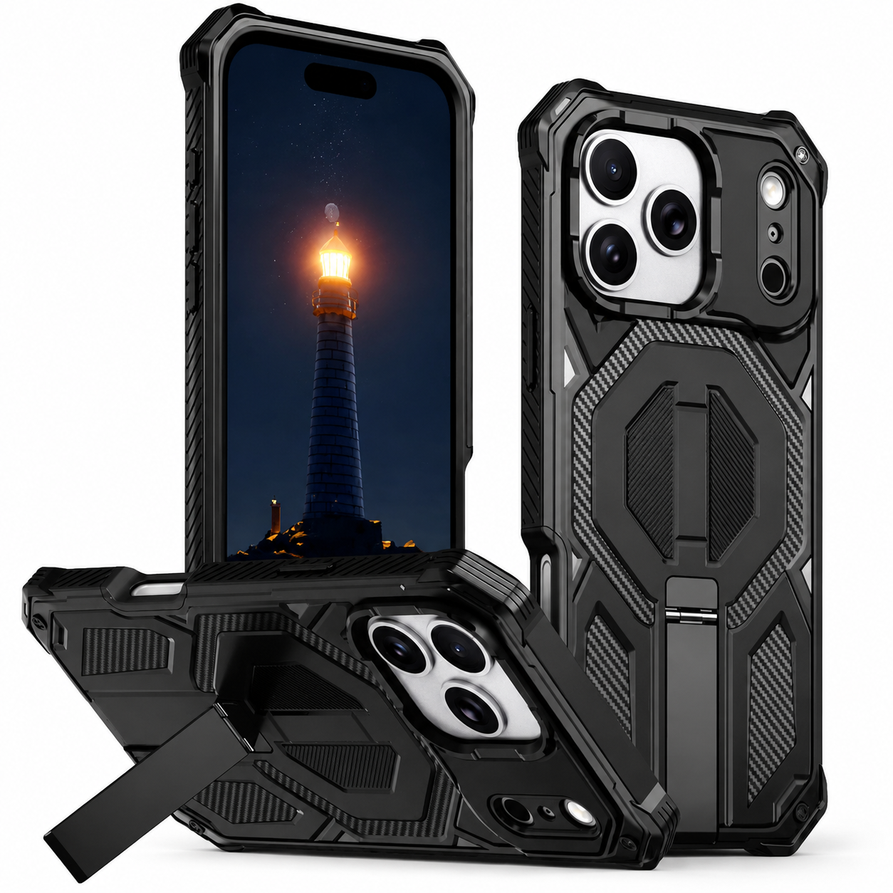 Premium Magnetic Military Grade iPhone Case Dual Layer Shockproof Heavy Duty Protective Cover MagSafe Compatible Anti Scratch Full Coverage Slim Armor Case