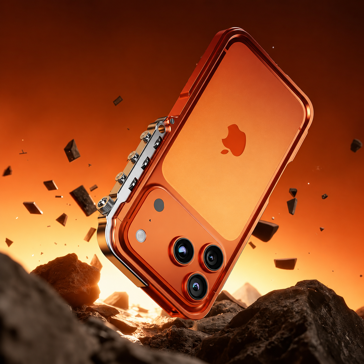 Premium iPhone Case Magnetic Aluminum Alloy Cyberpunk Bumper Heat Dissipation Shockproof Non Slip Lightweight Full Coverage Protective Design