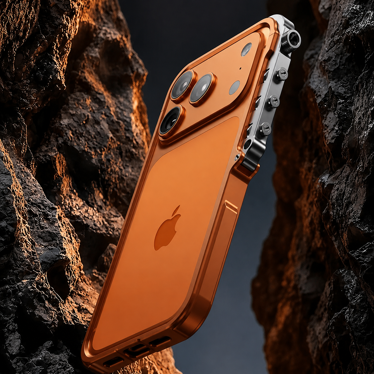Premium iPhone Case Magnetic Aluminum Alloy Cyberpunk Bumper Heat Dissipation Shockproof Non Slip Lightweight Full Coverage Protective Design