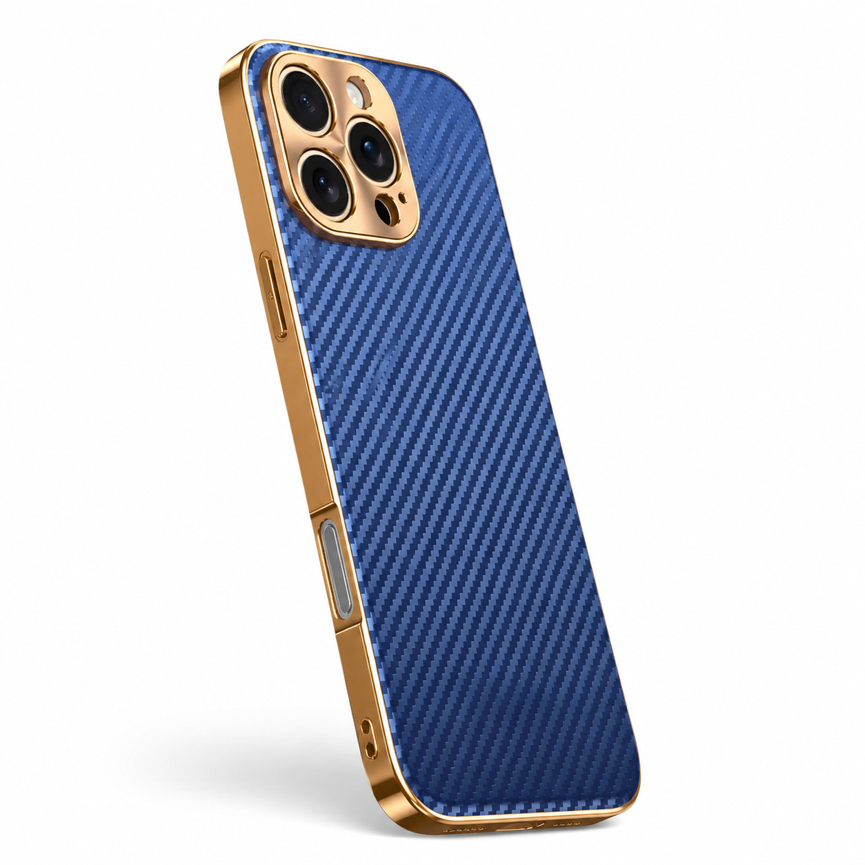Premium iPhone Case Carbon Fiber Textured Leather Protective Cover Metal Camera Lens Guard Shockproof Slim Fit Durable Armor Design Full Coverage Case