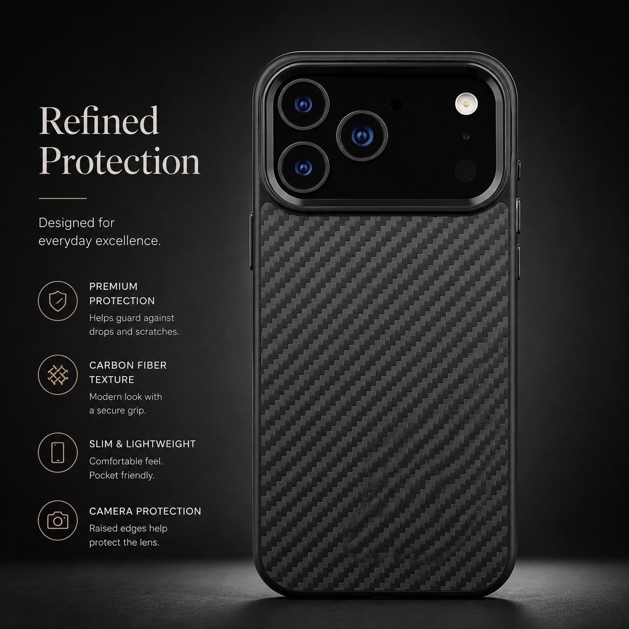 Premium iPhone Case MagSafe Compatible Aramid Fiber Ultra Thin Magnetic Protective Cover Full Coverage Shockproof Lightweight Slim Design Armor Case