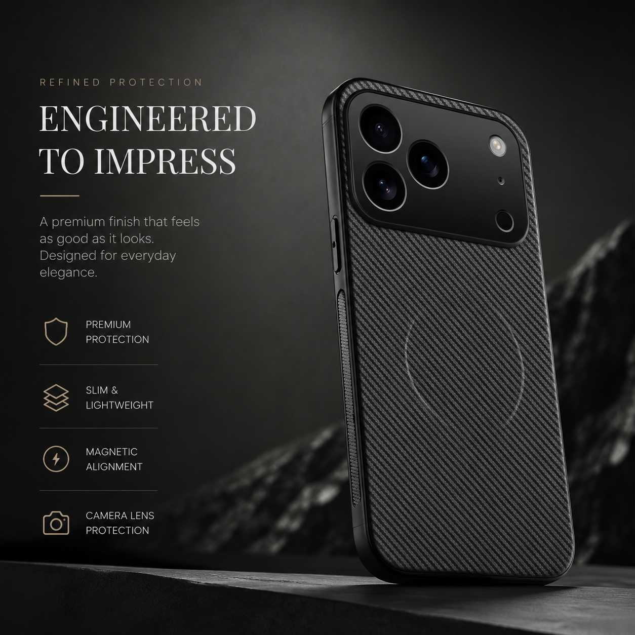 Premium iPhone Case MagSafe Compatible Carbon Fiber Leather Protective Cover Wireless Charging Shockproof Anti Scratch Slim Camera Lens Protection Full Coverage