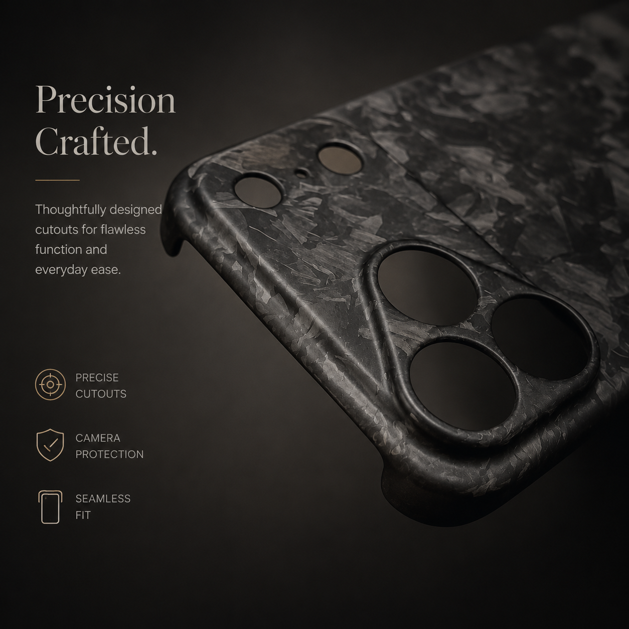 Premium iPhone Case Forged Carbon Fiber Cover Ultra Slim Lightweight Anti Fingerprint Non Slip Scratch Resistant Business Protective Design