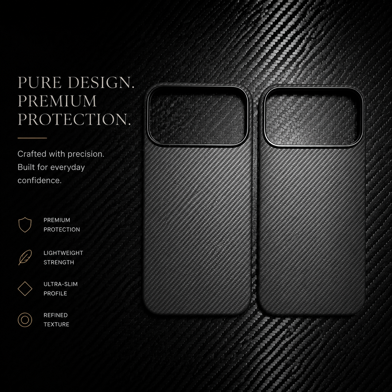 Premium iPhone Case MagSafe Compatible Ultra Thin Aramid Fiber Cover Carbon Texture Shockproof Lightweight Anti Scratch Half Wrapped Protective Design