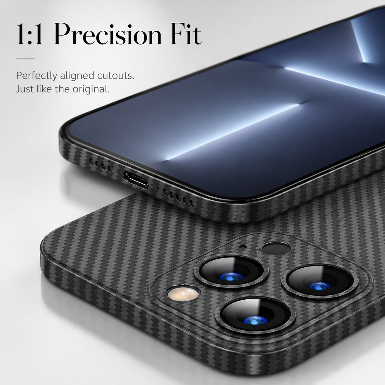 Premium iPhone Case Ultra Thin Carbon Fiber Matte Protective Cover Lightweight Anti Scratch Slim Hard Back Camera Protection Full Coverage