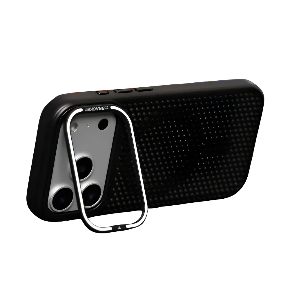 Premium iPhone Case MagSafe Compatible Magnetic Camera Stand Mesh Cooling Shockproof Protective Cover Anti Scratch Matte Camera Lens Protection Slim Full Coverage