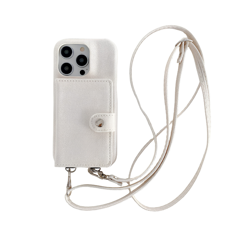 Premium iPhone Case Wallet Crossbody Flip Cover RFID Blocking Card Holder PU Leather Magnetic Closure Shockproof Full Coverage Strap Design Protective Case