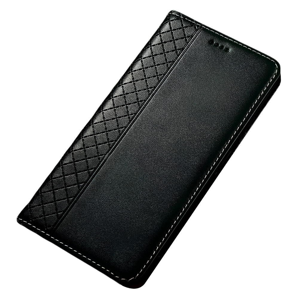 Premium iPhone Wallet Case Genuine Nappa Leather Flip Cover Card Holder Magnetic Closure Shockproof Full Body Slim Business Design Protective Case