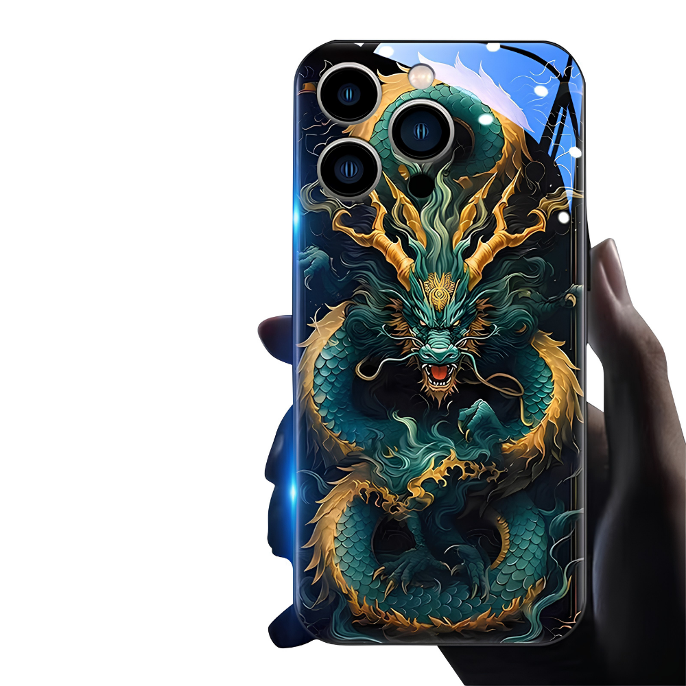 Premium iPhone Case LED Luminous Protective Cover Sound Reactive Tempered Glass Shockproof Camera Lens Protection Slim Full Coverage