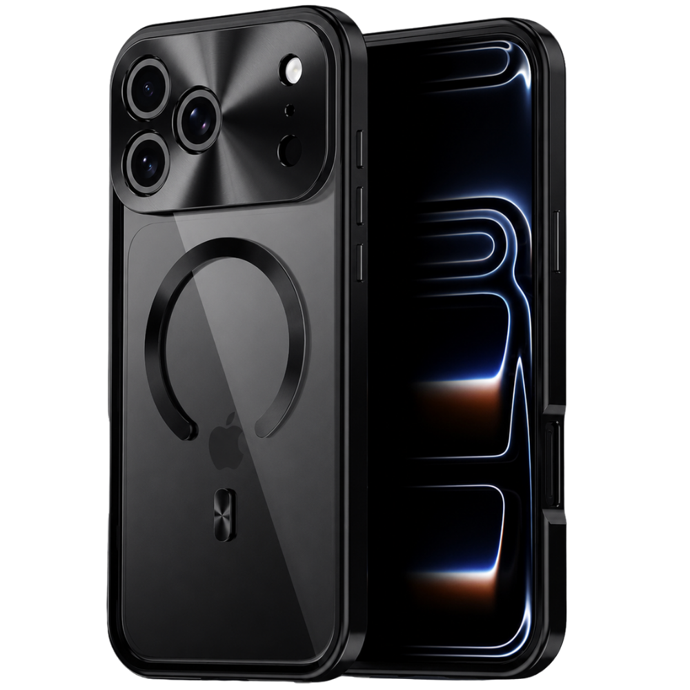 Premium iPhone Case MagSafe Compatible Magnetic Aluminum Frame Privacy Screen Protector Clear Back Shockproof Camera Lens Guard Slim Full Coverage