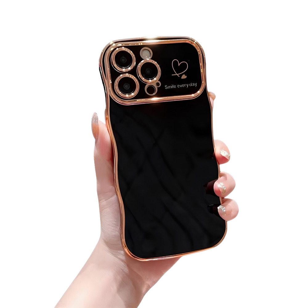 Premium iPhone Case MagSafe Compatible Transparent Plating Wave Heart Design Shockproof Protective Cover Camera Lens Protection Ultra Thin Full Coverage