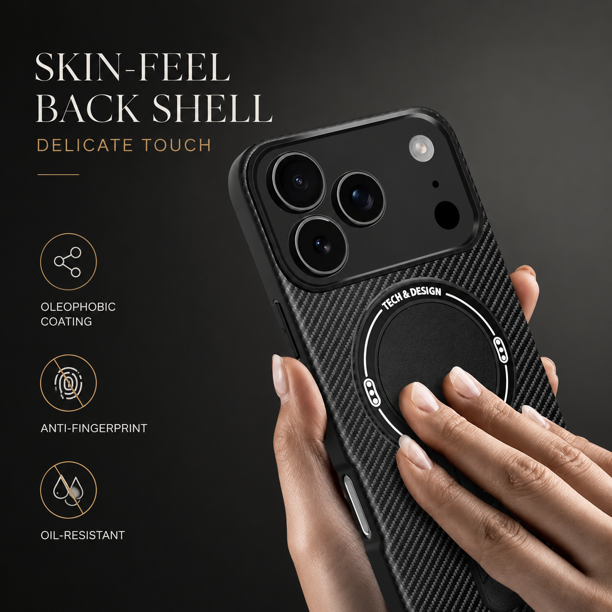 Premium iPhone Case MagSafe Compatible Carbon Fiber Pattern Fold Stand Shockproof Dual Layer Military Grade Protective Cover Full Coverage Armor Design