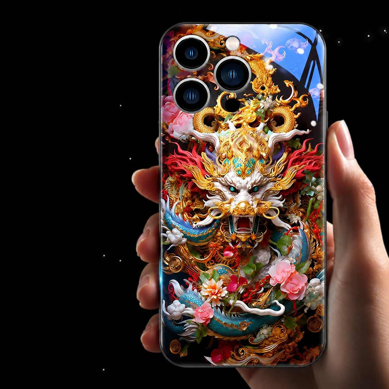 Premium iPhone Case LED Luminous Protective Cover Sound Reactive Tempered Glass Shockproof Camera Lens Protection Slim Full Coverage