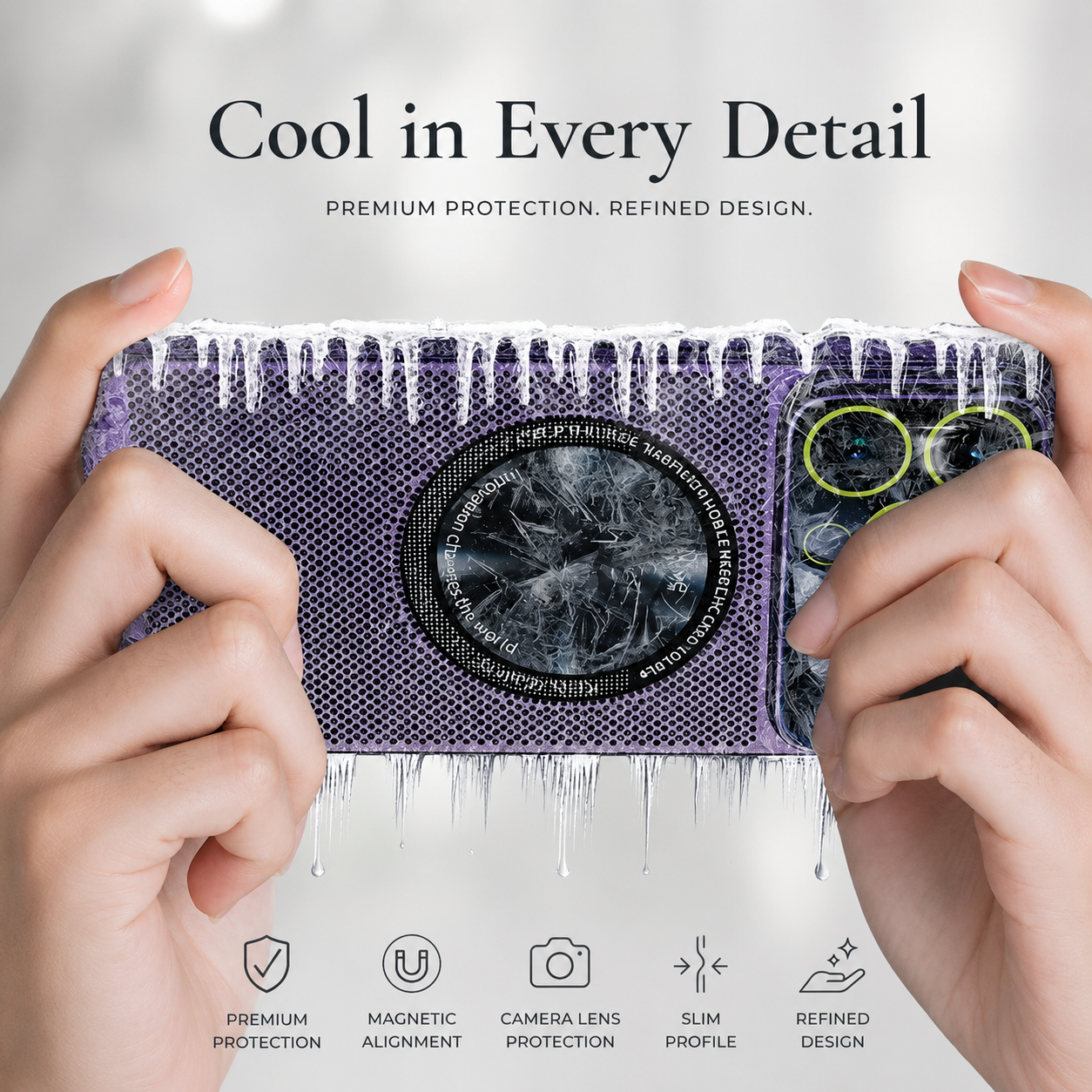 Premium iPhone Case MagSafe Compatible Magnetic Protective Cover Cooling Mesh Back Shockproof Camera Lens Protection Slim Full Coverage